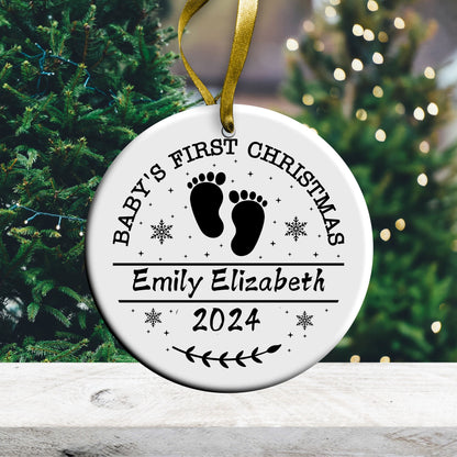 BabyFirst Christmas Ceramic Ornaments for 2024 Christmas Gift Custom Your Best 2024 Christmas  Gift