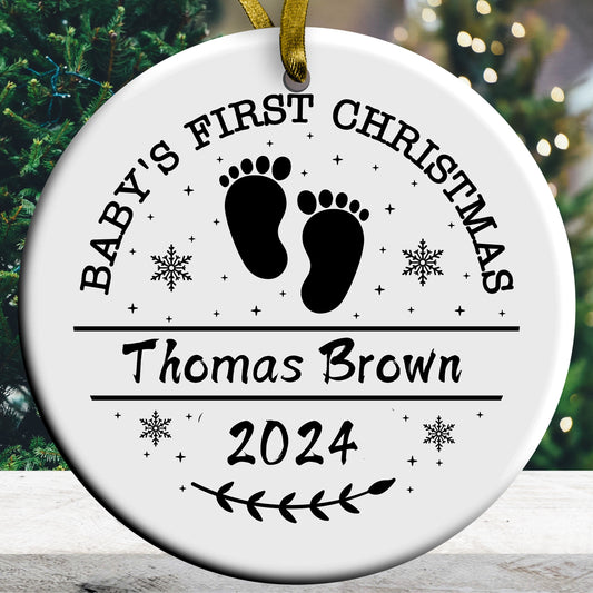 BabyFirst Christmas Ceramic Ornaments for 2024 Christmas Gift Custom Your Best 2024 Christmas  Gift