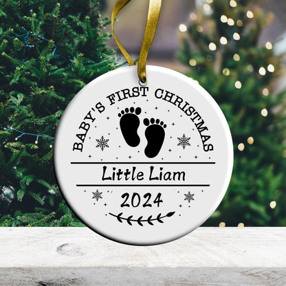 BabyFirst Christmas Ceramic Ornaments for 2024 Christmas Gift Custom Your Best 2024 Christmas  Gift