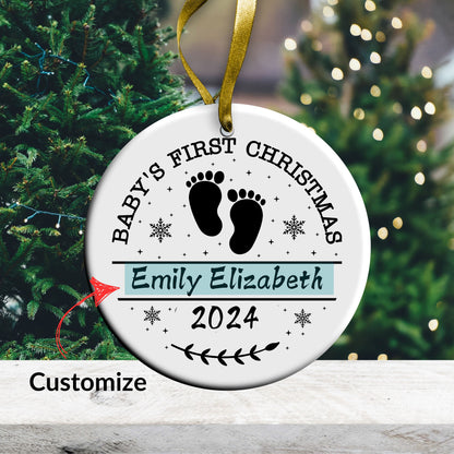 BabyFirst Christmas Ceramic Ornaments for 2024 Christmas Gift Custom Your Best 2024 Christmas  Gift