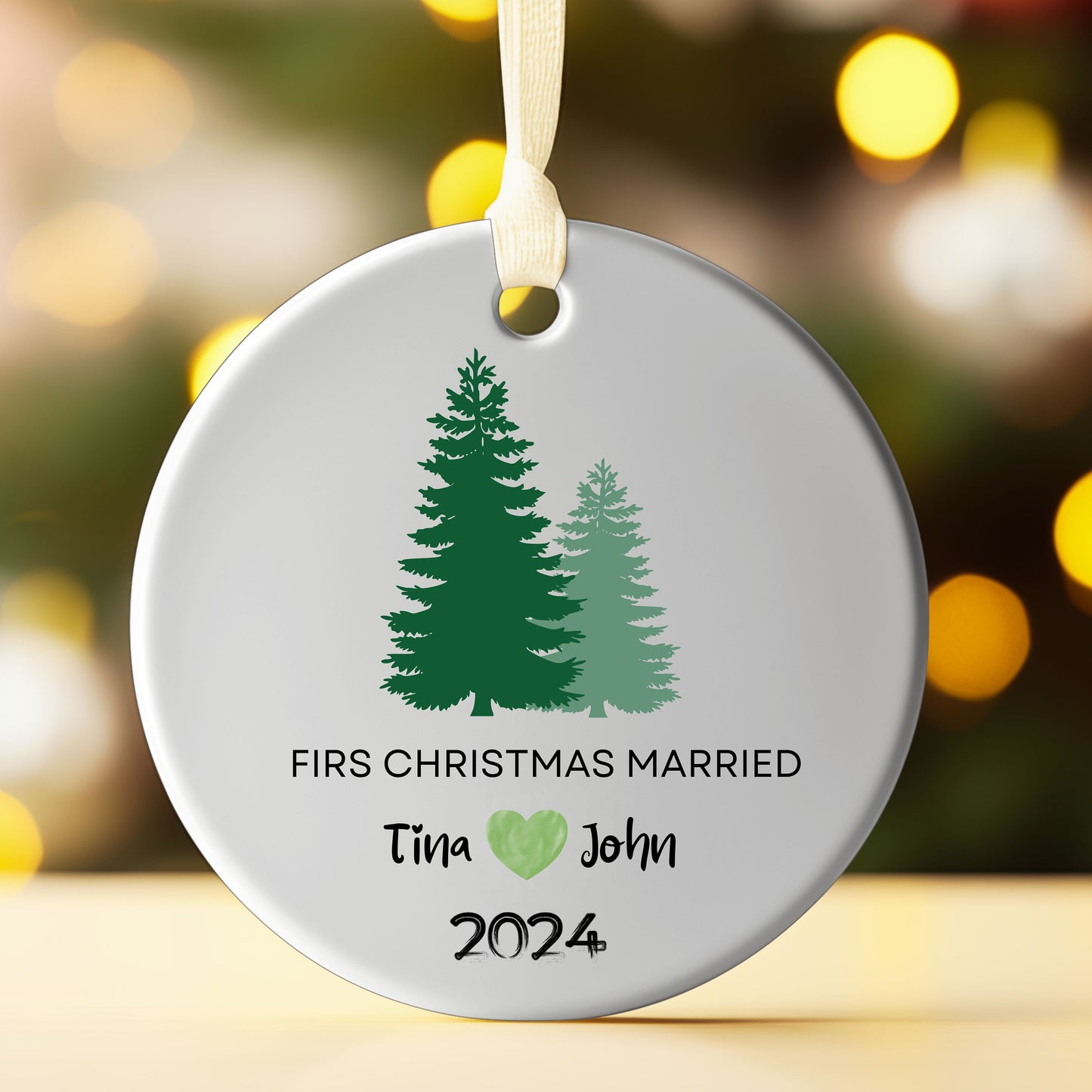 Newlywed Ornament, Personalized Wedding Gift, Just Married, First Christmas Married Ornament, Mr Mrs Christmas Ornament, Christmas Married