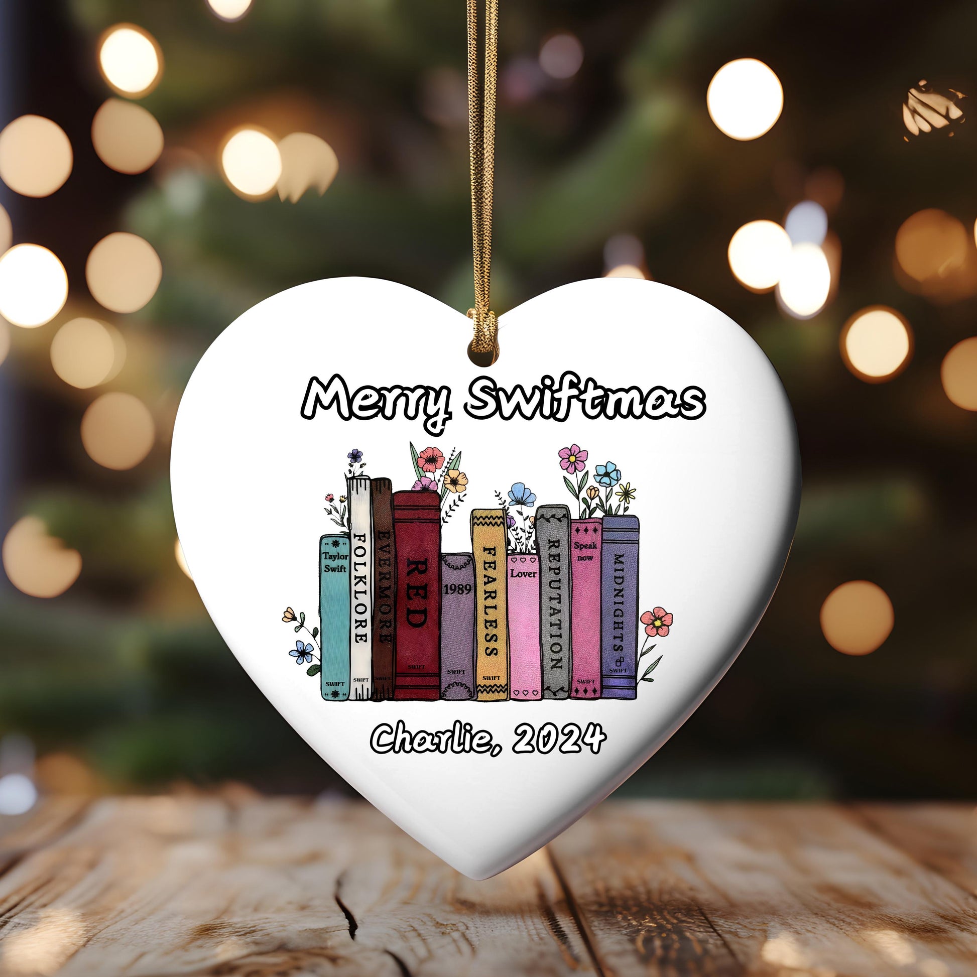 Merry Swiftmas 2024, Personalized Swiftmas Gift, Swiftie Christmas Ornament, Albums as Books Ornament, Swiftie Personalized Ornament, Taylor swift