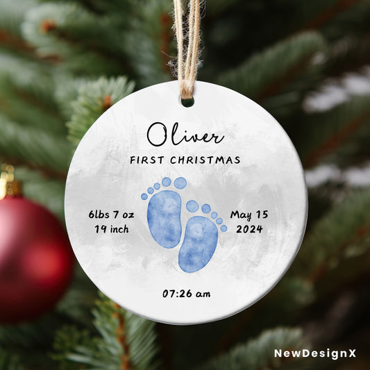 Babies First Christmas Bauble, Personalised first Christmas bauble, New baby ornament, First Christmas Gift, Personalised Santa Tree Decor