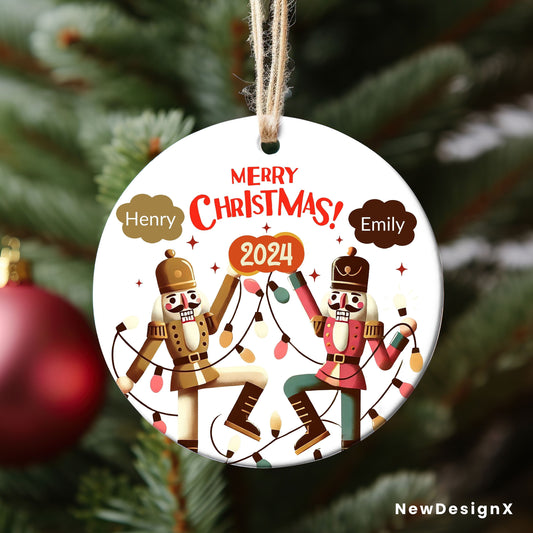 Vintage Nutcracker Ornament, 2024 Christmas Tree Decoration, Retro Holiday Decor, Festive Nutcracker Gift, Classic Ornament