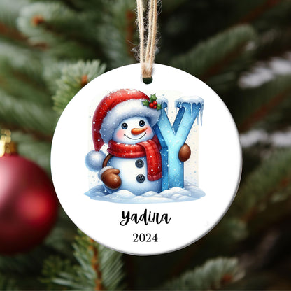 Letter Name Ornament - Christmas gift - Initial Ornament - 2024 Family Ornament - Personalized Family Keepsake - Monogram Ornament