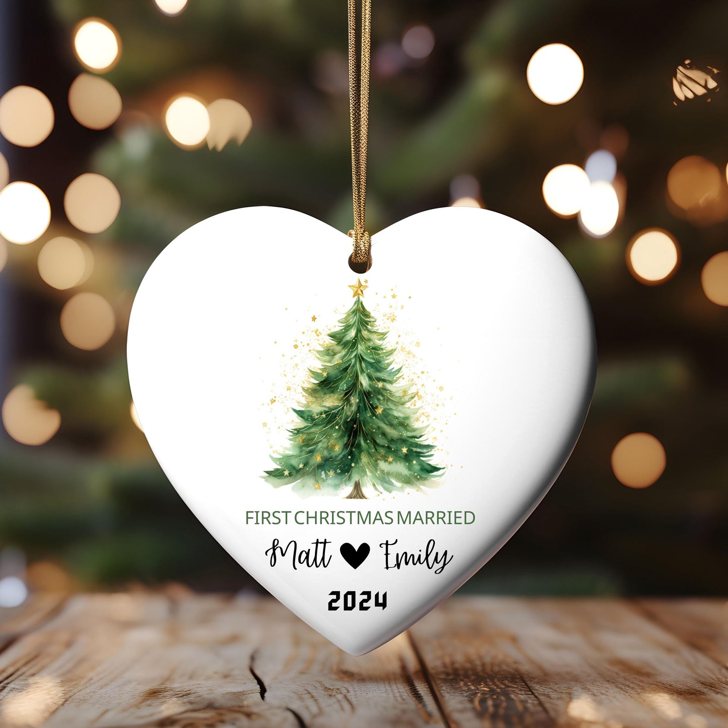 First Christmas as Mr and Mrs, Personalized Wedding Ornament 2024, Newlywed Gift, First Married Christmas Keepsake, Wedding Holiday Ornament