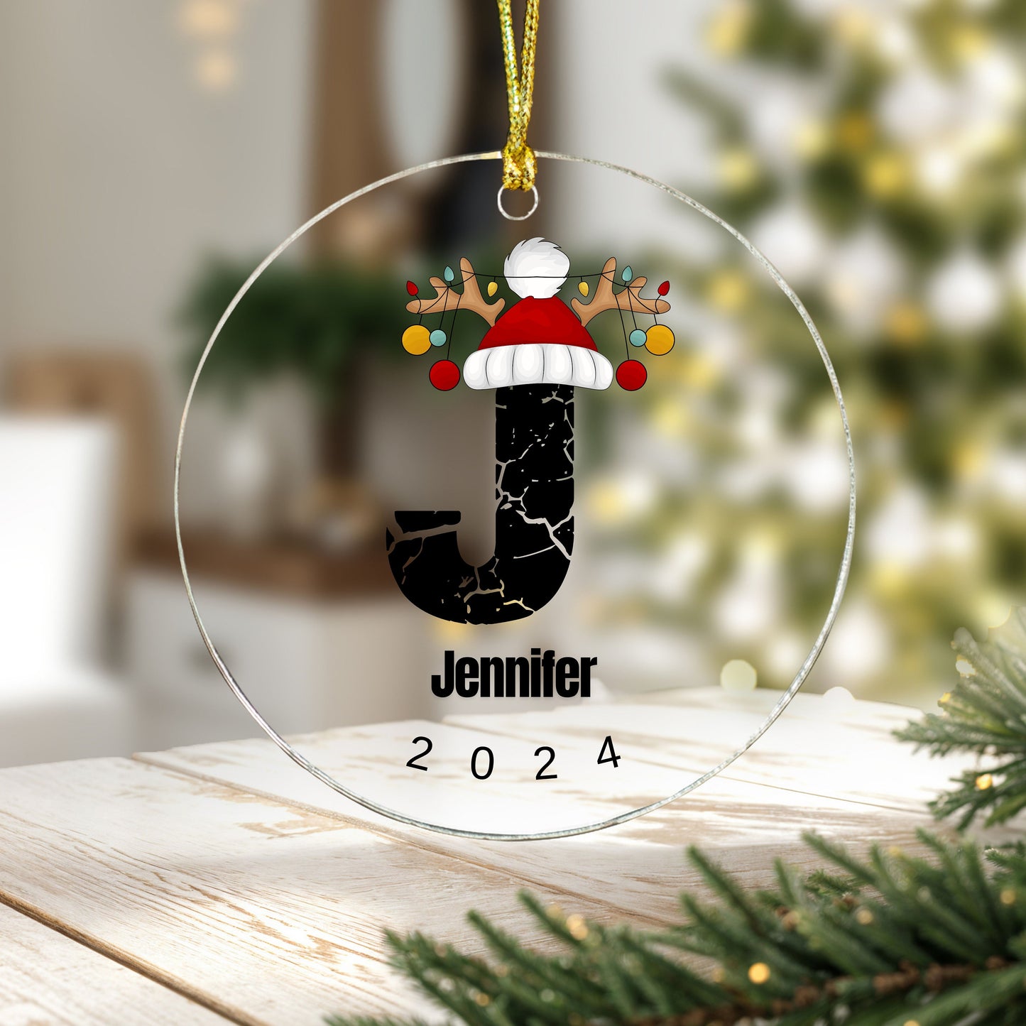 Personalized Christmas Letter Ornament, Custom Alphabet Decor, Holiday Tree Decoration, Festive Gift 2024 Christmas Tree Decoration