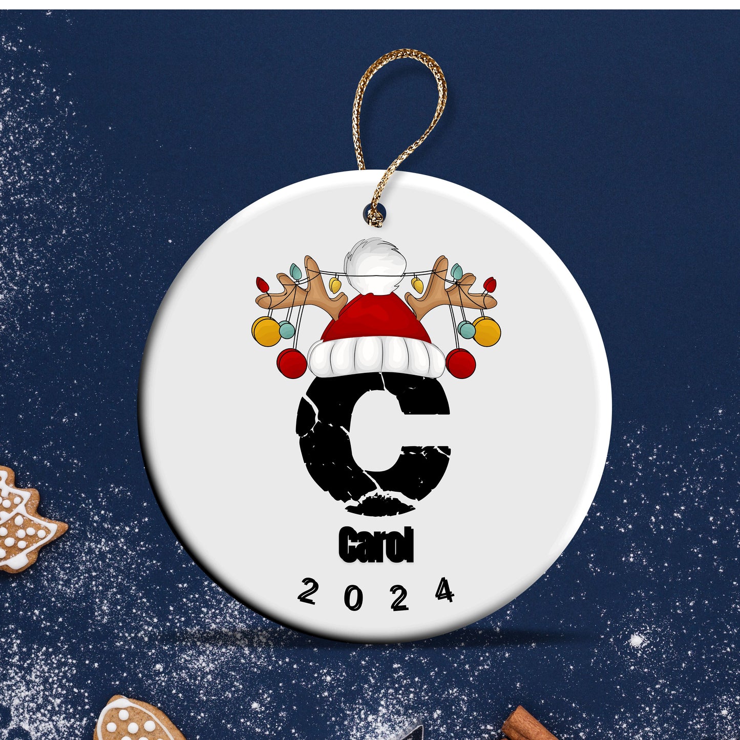 Personalized Christmas Letter Ornament, Custom Alphabet Decor, Holiday Tree Decoration, Festive Gift 2024 Christmas Tree Decoration