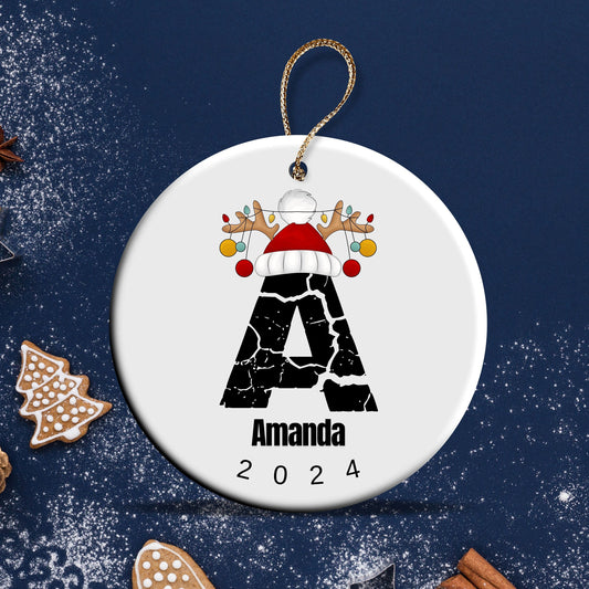 Personalized Christmas Letter Ornament, Custom Alphabet Decor, Holiday Tree Decoration, Festive Gift 2024 Christmas Tree Decoration