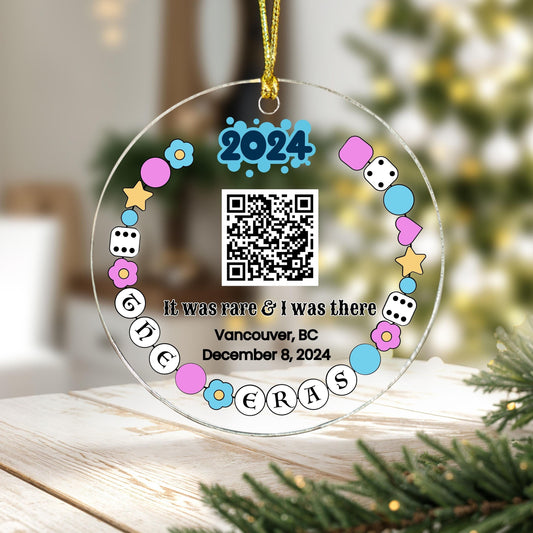 Custom Eras Ornament With QR Code | It Was Rare I Was There | Swiftie 2024 Christmas Ornament | Christmas Tour Ornament | Christmas Decor