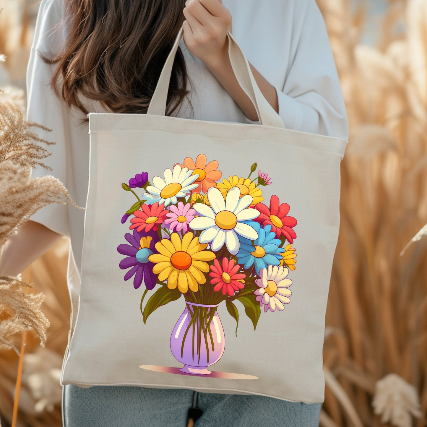 Personalized Name Tote Bags, Artistic Selection Unique Tote Bag Design,  Crafted Trendy Summer Spring Canvas Tote Bag