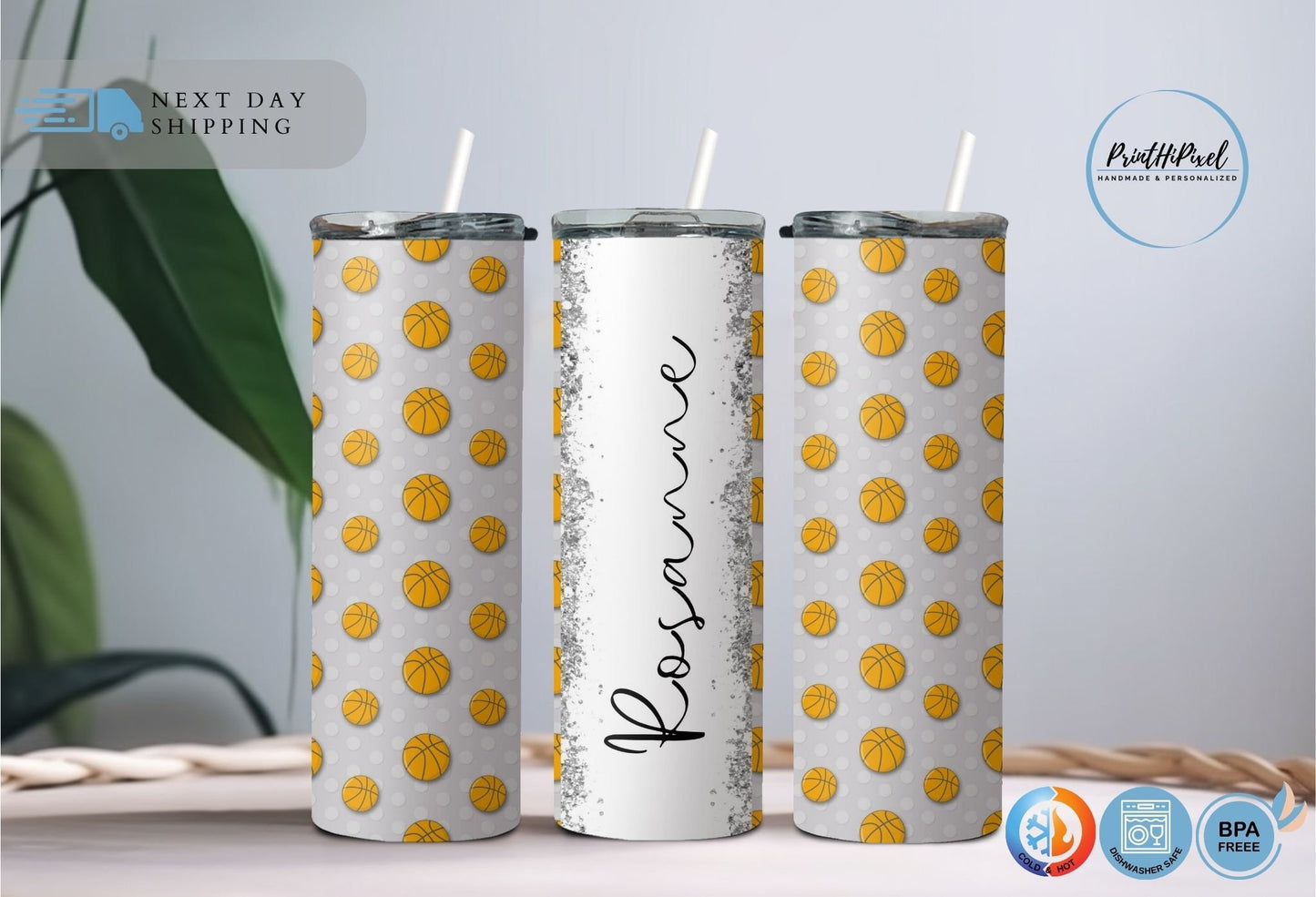 Personalized Name Basketball Tumbler, Custom Basketball Coach Tumbler, Basketball Mom Glitter Tumbler, Basketball Award, Sports Tumbler