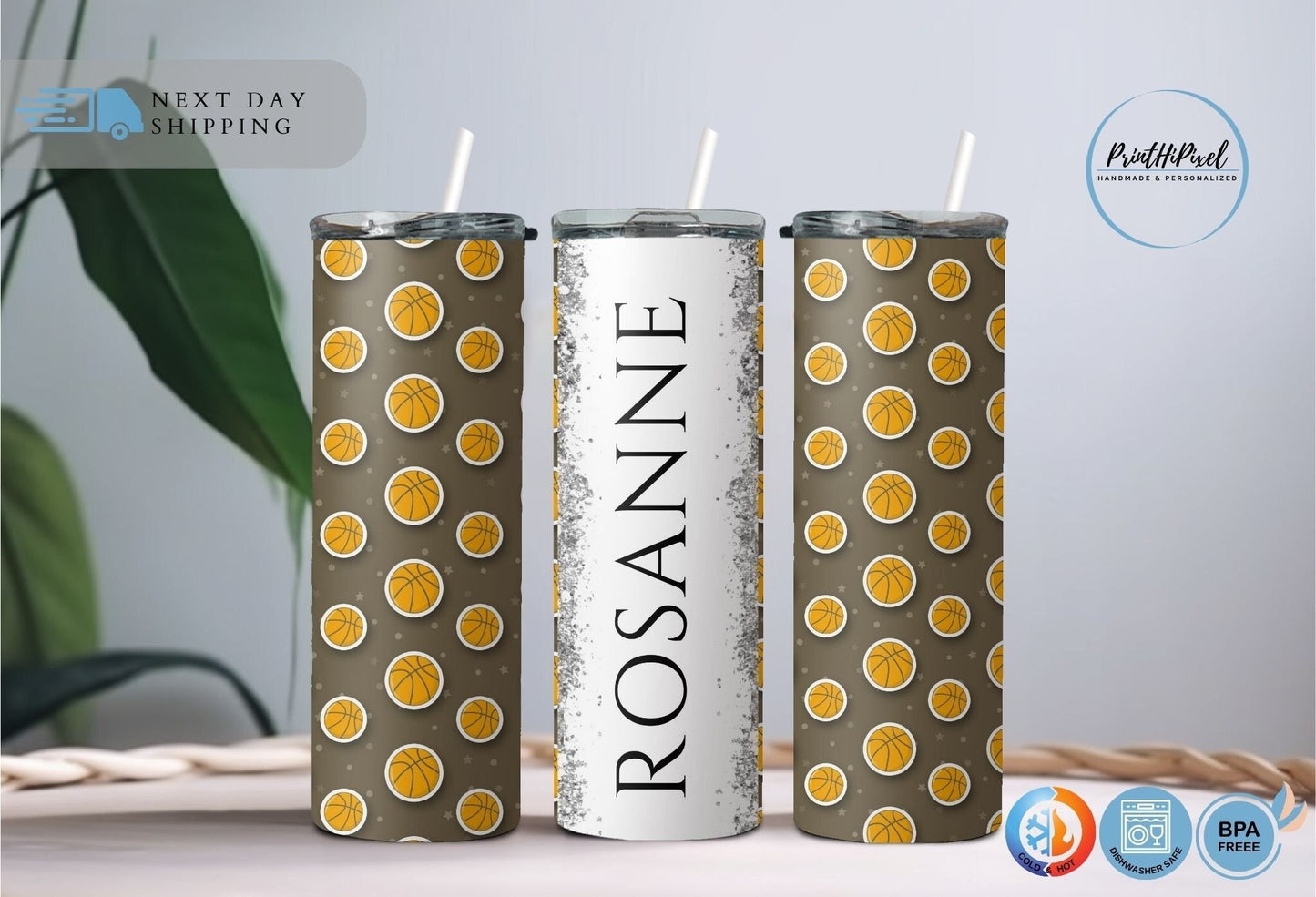 Personalized Name Basketball Tumbler, Custom Basketball Coach Tumbler, Basketball Mom Glitter Tumbler, Basketball Award, Sports Tumbler