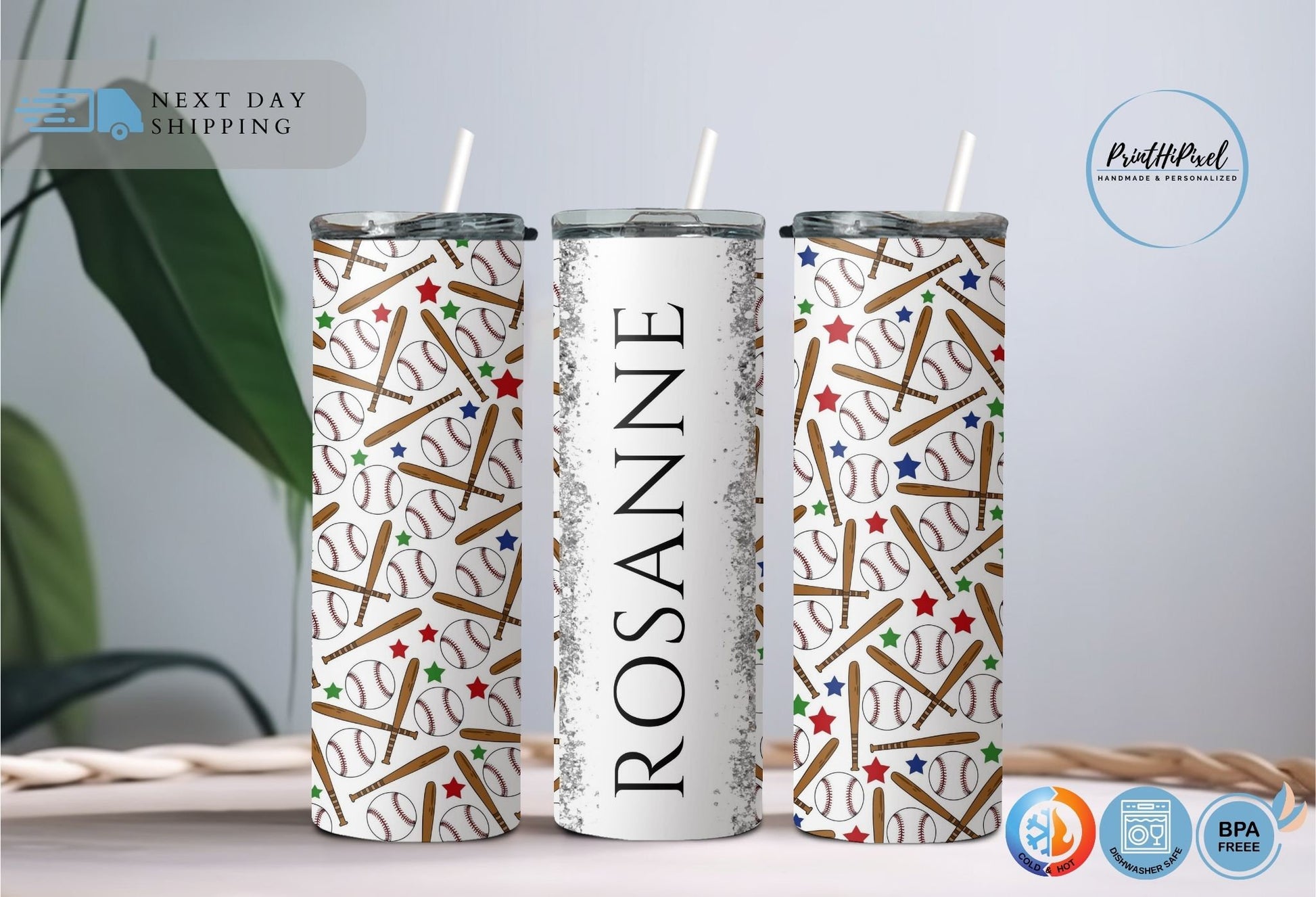 Personalized Name Baseball Tumbler, Custom Baseball Coach Gift Tumbler, Baseball Mom Glitter Tumbler, Baseball Jersey Tumbler,Sports Tumbler